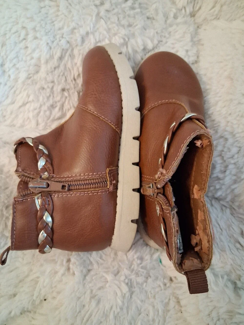 Kids Osh Kosh Booties Brown